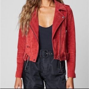 BLANKNYC Cropped Leather Suede Moto Jacket